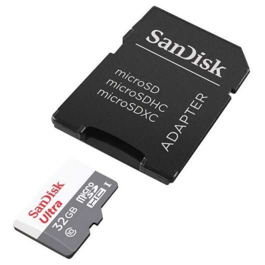 Sandisk Ultra Scheda Micro SDHC 32GB UHS-I U1 Classe 10 100MB/s + Adattatore SD
