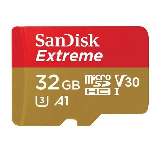 Sandisk Extreme Scheda Micro SDHC 32GB UHS-I U3 A1 Classe 10 100MB/s + Adattatore SD
