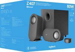 Logitech Z407 Altoparlanti 2.1 Bluetooth - 80W - Subwoofer 20W - Micro USB, Ingresso Jack 3.5mm - Controllo Wireless - Colore Nero