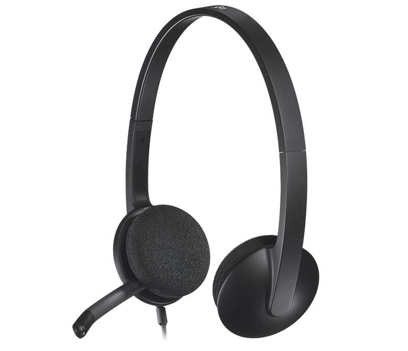 Logitech H340 Cuffie con Microfono USB - Microfono Pieghevole - Archetto Regolabile - Padiglioni Imbottiti - Cavo da 1.80m - Colore Nero