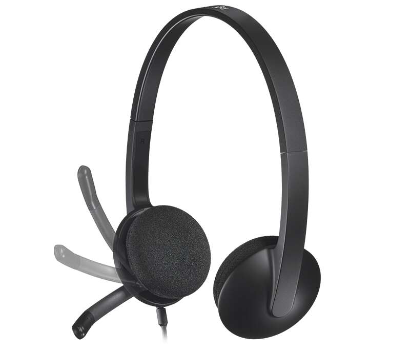 Logitech H340 Cuffie con Microfono USB - Microfono Pieghevole - Archetto Regolabile - Padiglioni Imbottiti - Cavo da 1.80m - Colore Nero
