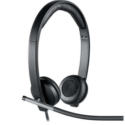 Logitech H650E Cuffie con Microfono USB - Microfono Pieghevole - Cuscinetti Imbottiti - Controlli su Cavo - Colore Nero