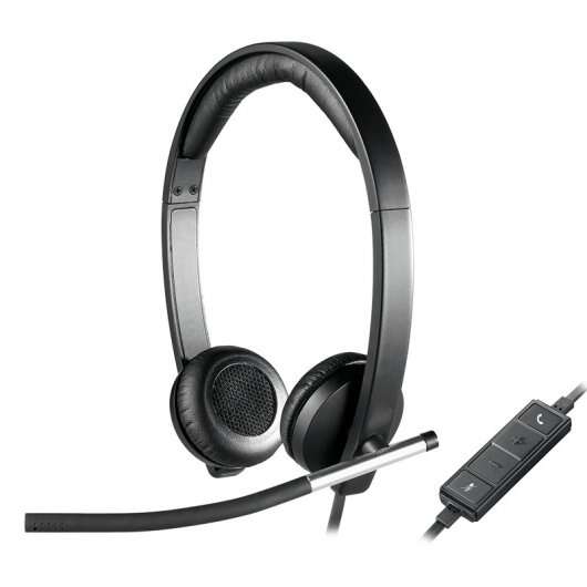 Logitech H650E Cuffie con Microfono USB - Microfono Pieghevole - Cuscinetti Imbottiti - Controlli su Cavo - Colore Nero
