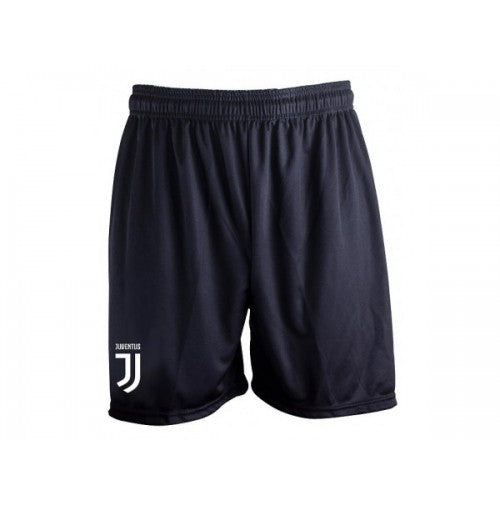 Pantaloncini Juventus ufficiali neri in poliestere con logo Juventus e stemma, ideali per sport e allenamenti, con elastico in vita - SKU: 12804/L/Nero