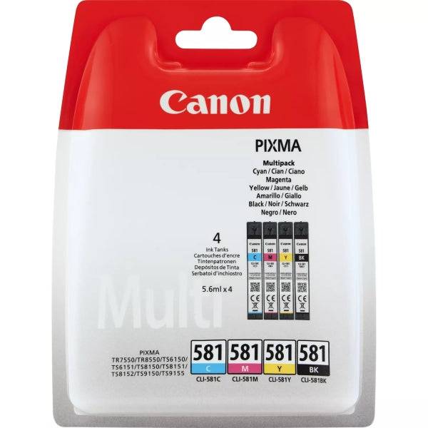 Canon CLI581 Confezione 4 Cartucce d'Inchiostro Originali - 2103C004/2103C007