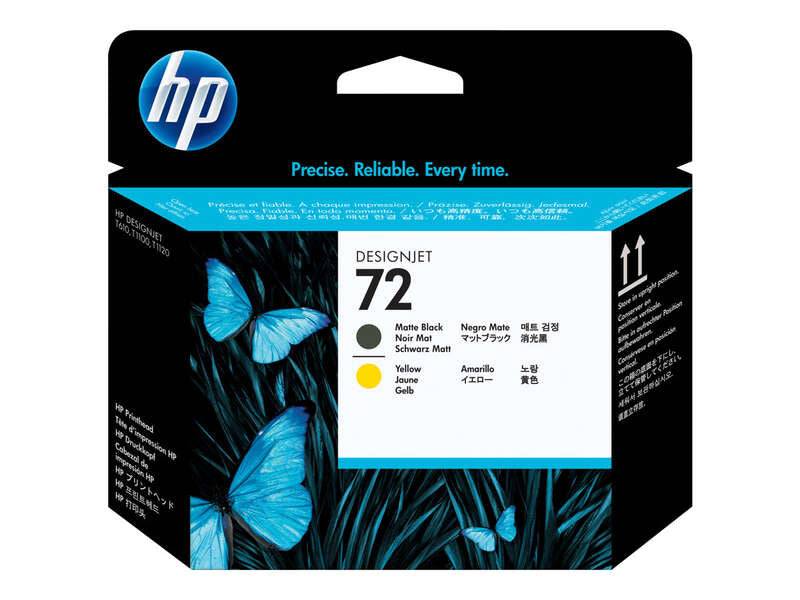 HP 72 Testina Stampa Originale - Nero Opaco e Giallo - C9384A