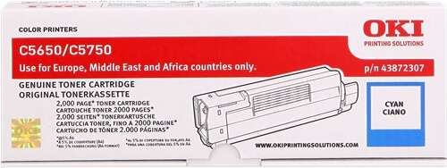 OKI C5650/C5750 Cartuccia Toner Ciano Originale - 43872307