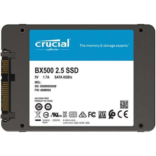 Crucial BX500 Disco Solido SSD 240GB 2.5" 3D NAND SATA3