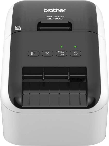 Brother QL800 Impresora Profesional Termica de Etichette USB - 93 Etichette por min. - Resolucion 300x600ppp - Impresion a Nero y Rosso - Cortador Automatico