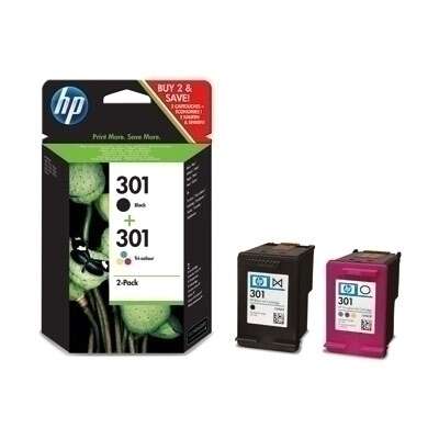 HP 301 Nero + Colore Confezione 2 Cartucce d'Inchiostro Originali - N9J72AE
