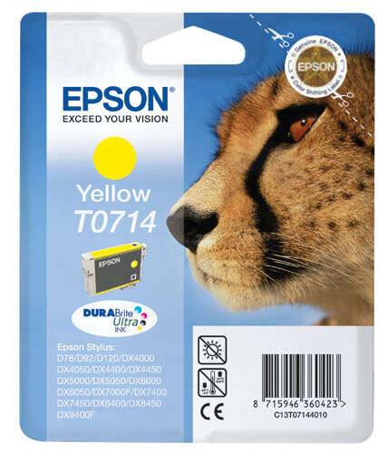 Epson T0714 Giallo Cartuccia d'Inchiostro Originale - C13T07144012