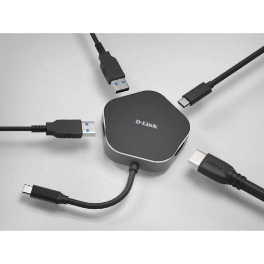 D-Link Hub USB-C a HDMI, USB-C, 2x USB 3.0
