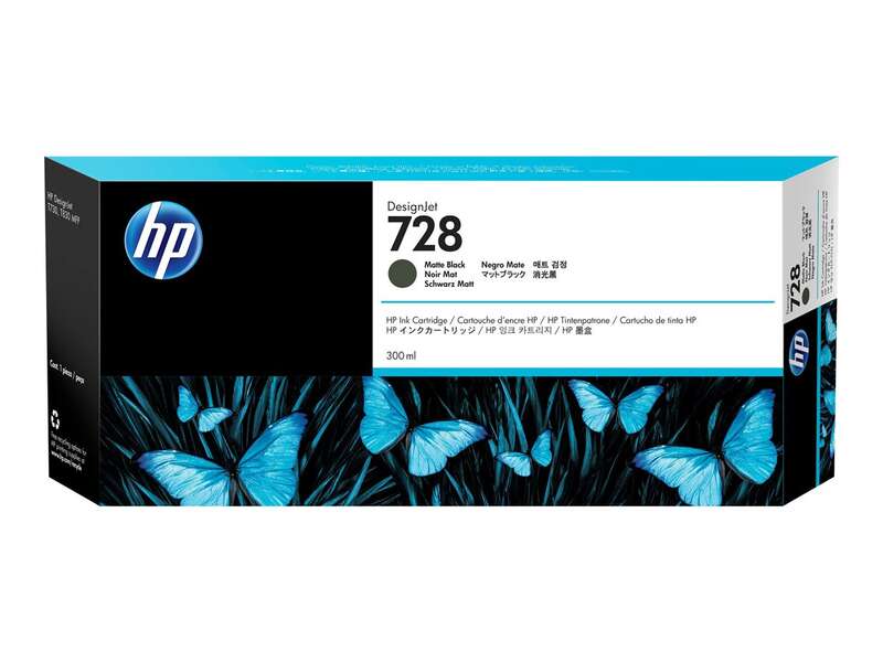 HP 728 Nero Opaco Cartuccia d'Inchiostro Originale - F9J68A