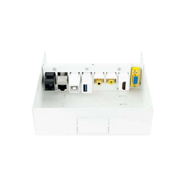 Nanocable Scatola di Connessioni Multimediale da Parete VGA, HDMI, Jack 3.5, RCA, USB 2.0 B, USB 3.0, 2x RJ-45