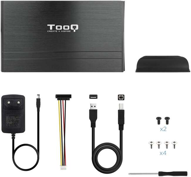 Tooq Scatola Esterna HDD 3.5" SATA/IDE USB 2.0 con Supporto - Colore Nero