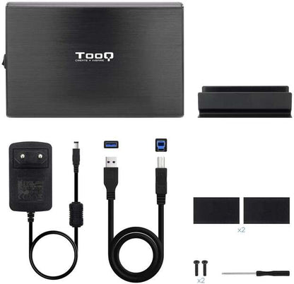 Tooq Scatola Esterna HDD 3.5" SATA USB 3.0/3.1 Gen1 con Supporto - Colore Nero