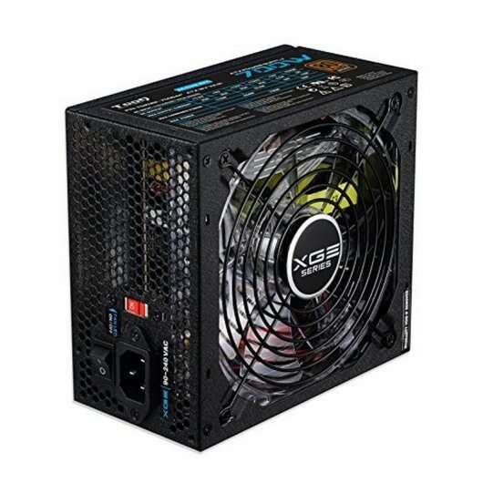 Tooq XGE II Alimentatore Gaming 700W ATX 2.3 12V - PFC Attivo - Certificazione 80 Plus Bronze - Ventola Silenziosa 140mm con Illuminazione LED - Colore Nero