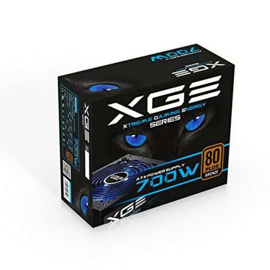 Tooq XGE II Alimentatore Gaming 700W ATX 2.3 12V - PFC Attivo - Certificazione 80 Plus Bronze - Ventola Silenziosa 140mm con Illuminazione LED - Colore Nero