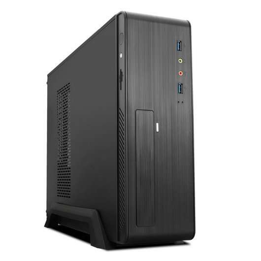 Tooq Case Micro ATX, Mini ITX Slim - Alimentatore 500W - 1x HDD3,5 + 1x SDD2,5 + 1x HDD5.25 - 2x USB 3.0, SD e Micro SD - Colore Nero