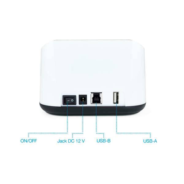 Tooq Docking Station USB 3.0 - HDD/SSD 2.5", 3.5" SATA I,II,III - Pulsante di Clonazione - Copia di Backup - Colore Bianco/Nero