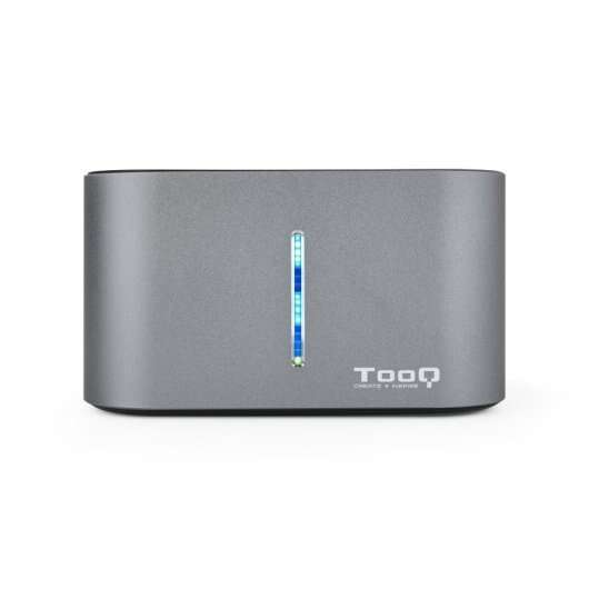 Docking Station Tooq USB 3.0/3.1 Gen 1 - HDD/SSD 2.5", 3.5" SATA - Pulsante Clonazione - Colore Grigio/Nero