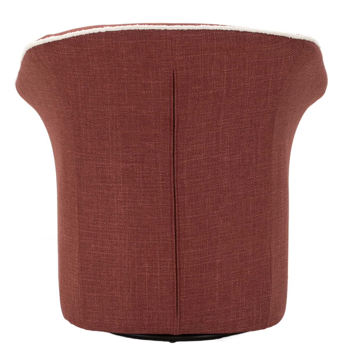 Retro della Poltrona Girevole Siena Bordeaux con design curvo e rivestimento uniforme, ideale per ogni ambiente.