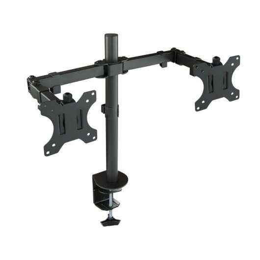 Tooq Supporto da Tavolo con Bracci Articolati per 2 Monitor da 13"-32" - Girevole e Inclinabile - Gestione Cavi - Peso Max 8kg x Braccio - VESA 100x100mm