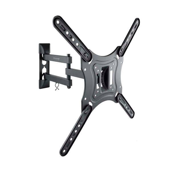 Tooq Supporto da Parete con Braccio Articolato per TV da 23"-55" - Girevole e Inclinabile - Gestione dei Cavi - Peso Max 30kg - VESA 400x400mm - Colore Nero