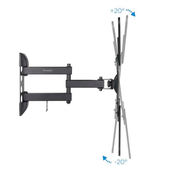 Tooq Supporto da Parete con Braccio Articolato per TV da 23"-55" - Girevole e Inclinabile - Gestione dei Cavi - Peso Max 30kg - VESA 400x400mm - Colore Nero