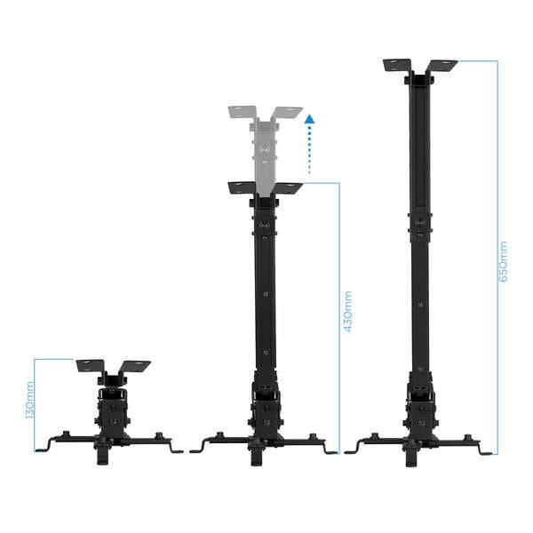Tooq Supporto Universale da Soffitto per Proiettore - Inclinabile e Girevole - Peso Max 20Kg