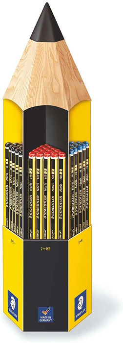 Staedtler Noris 120 Espositore di 90 Matite di Grafite Esagonali - Diverse Gradazioni di Mina - Legno da Foreste Sostenibili