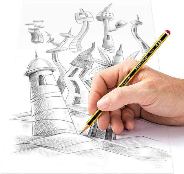Staedtler Noris 120 Espositore di 90 Matite di Grafite Esagonali - Diverse Gradazioni di Mina - Legno da Foreste Sostenibili