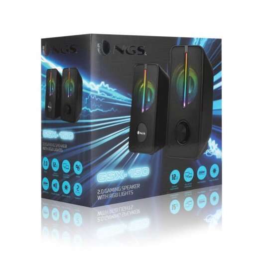 NGS Gaming GSX-150 Altoparlanti USB 2.0 12W - Illuminazione Led RGB - Connessione Jack 3.5mm - Controlli sull'Altoparlante