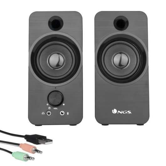 NGS Altoparlanti Multimediali USB 2.0 12W - Connessione Jack 3,5mm - Controlli su Altoparlante