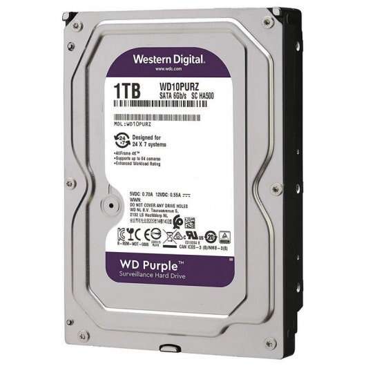 WD Purple Disco Rigido Interno 3.5" 1TB SATA3