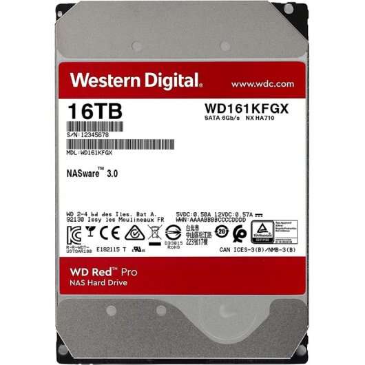 WD Red Pro Disco Rigido Interno 3.5" 16TB NAS SATA3