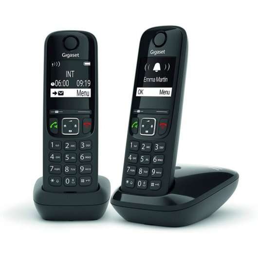 Gigaset AS690 Duo Telefono Cordless Dect + 1 Supplementare - Display B/N - Controllo Volume - Grande Autonomia