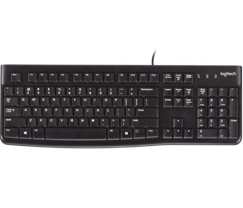 Logitech K120 Tastiera USB - Resistente agli Schizzi - Cavo da 1.50m - Colore Nero