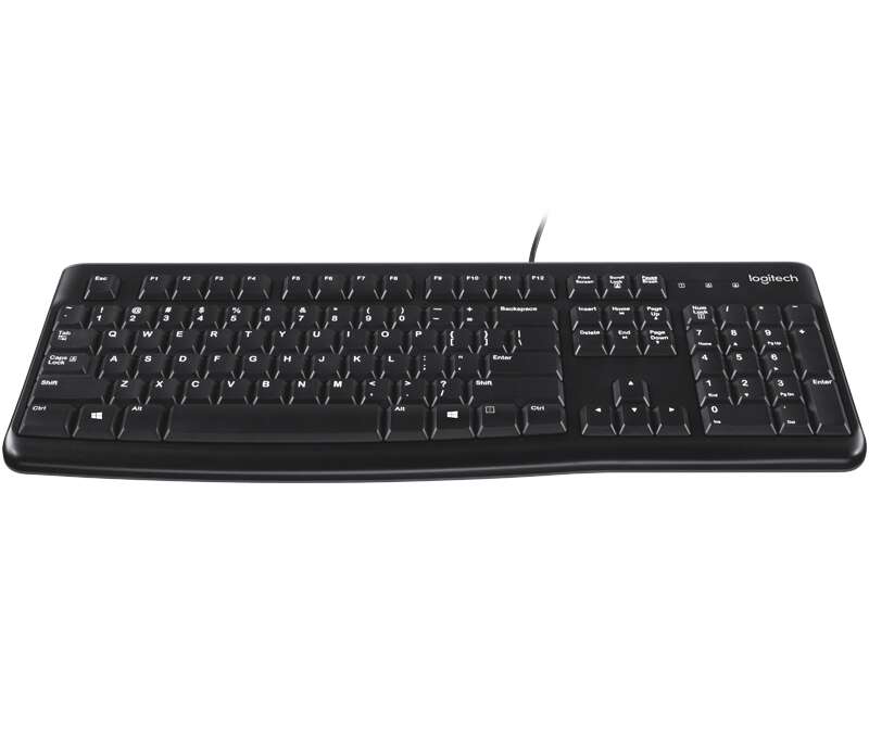 Logitech K120 Tastiera USB - Resistente agli Schizzi - Cavo da 1.50m - Colore Nero