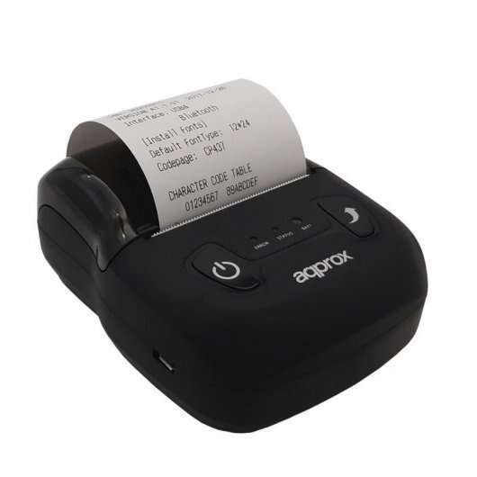 Approx Stampante Termica Portatile per Ricevute - Bluetooth, RS-232, USB - Risoluzione 203dpi - Velocità 80mm/s - Taglio Manuale