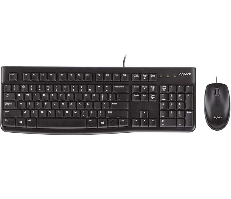 Logitech MK120 Pack USB Tastiera + Mouse 1000dpi 3 Pulsanti - Uso Ambidestro - Colore Nero
