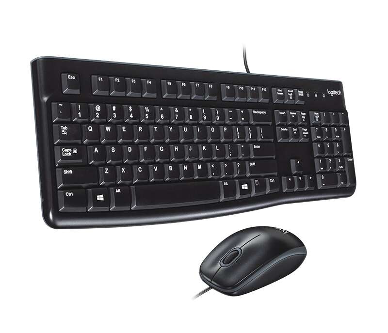 Logitech MK120 Pack USB Tastiera + Mouse 1000dpi 3 Pulsanti - Uso Ambidestro - Colore Nero