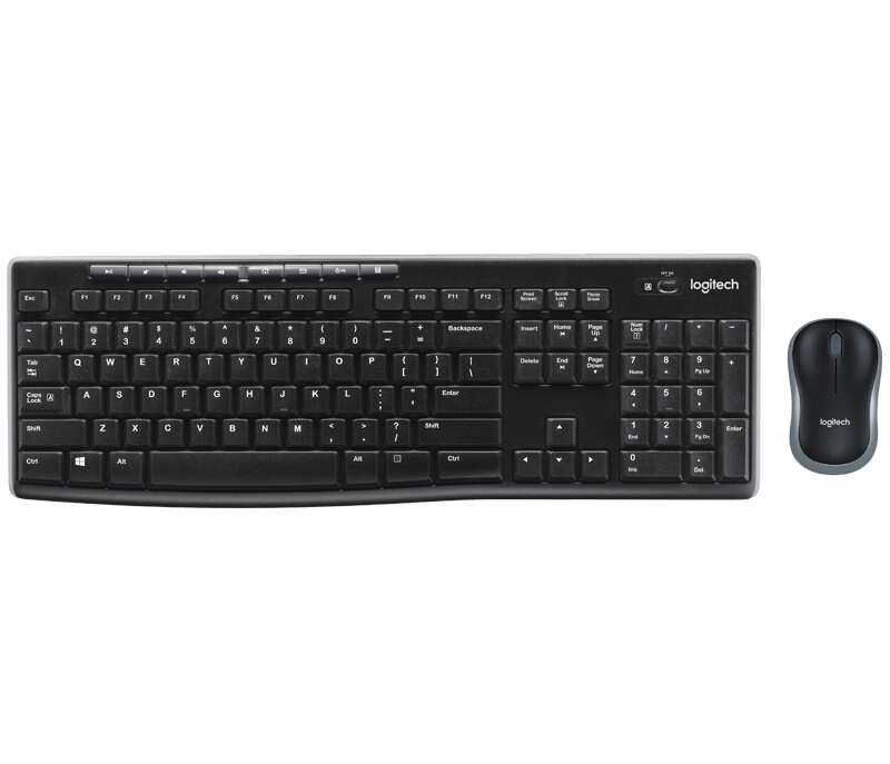 Logitech MK270 Pack Wireless USB Tastiera Multimediale + Mouse 1000dpi 3 Pulsanti - Uso Ambidestro - Colore Nero