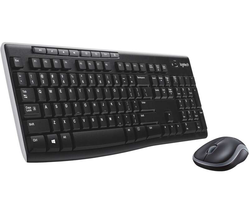 Logitech MK270 Pack Wireless USB Tastiera Multimediale + Mouse 1000dpi 3 Pulsanti - Uso Ambidestro - Colore Nero