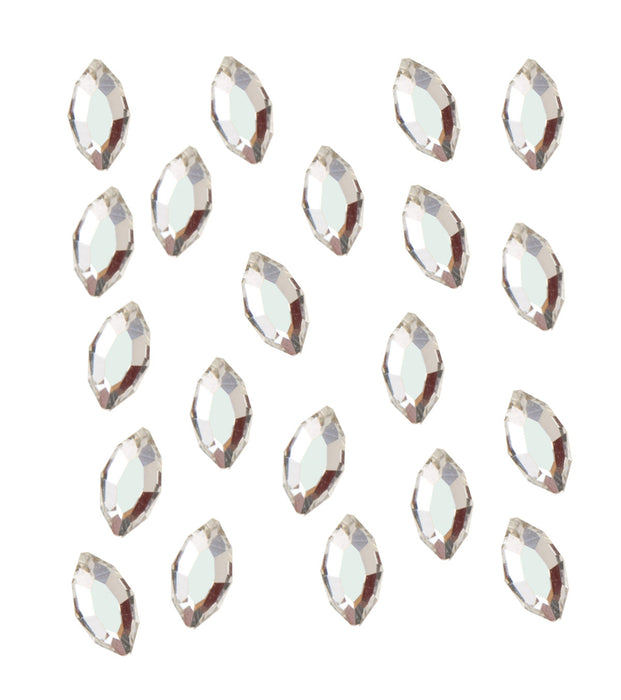 PEGGY SAGE  20 STRASS PER UNGHIE OVALE SFILATA ARGENTO 4 X 2 MM