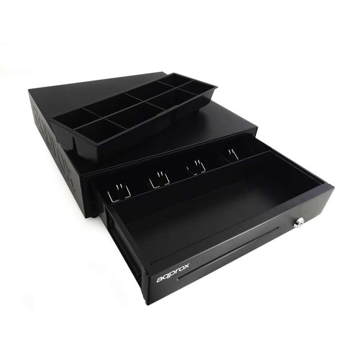 Approx Cassetto Portamonete Elettrico - 12 Scomparti - Apertura Manuale e Automatica - Connessione RJ11