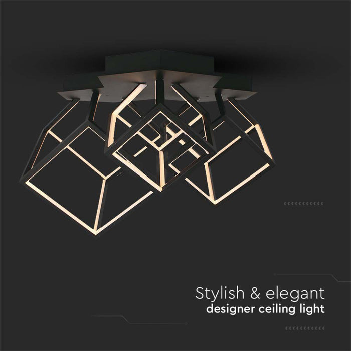 Lampadario LED a 3 Cubi 46W Nero 3000K – Design Moderno