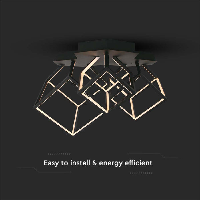 Lampadario LED a 3 Cubi 46W Nero 3000K – Design Moderno