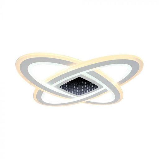 V-Tac Lampadario LED 130W Dimmerabile CCT Ø50cm con design moderno a intreccio, ideale per illuminazione da soffitto in ambienti eleganti.