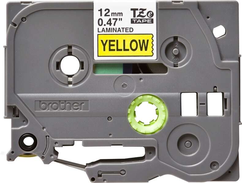 Brother TZe631 Nastro Laminato Originale per Etichette - Testo nero su fondo giallo - Larghezza 12mm x 8 metri
